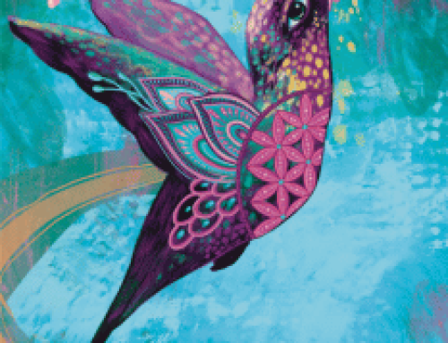 Hummingbird with Fushia Digital Painting